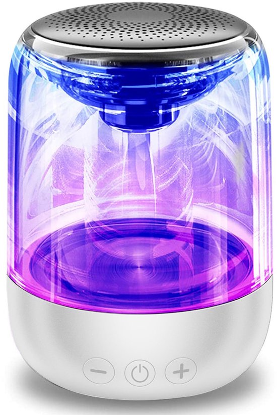 longziming -Draagbare Bluetooth Speaker met LED Verlichting – Bluetooth 5.0 Mini Speaker met 360° Stereo Geluid, TWS Koppeling en 8 Uur Batterij – Voor Binnen en Buiten van Merkloos