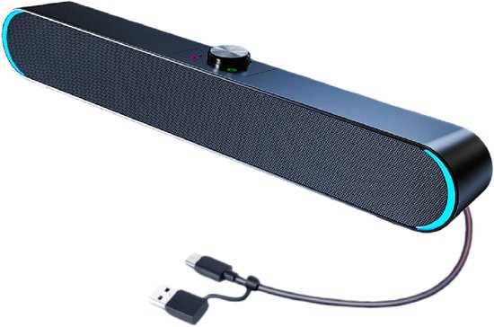 longziming -Usb Aangedreven Pc-Luidspreker - Stereo Audio - Hoge Kwaliteit Geluid Verlichting - 1 - Voor Muziek En Gaming - Zwart van Longziming