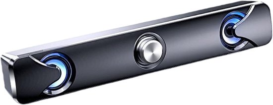 longziming -Usb Soundbar - Led - Krachtig Stereo Geluid 3 W Met Plug & Play Aansluiting - 1 - Voor Pc/laptop/smartphone Zwart van Longziming