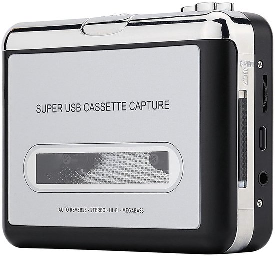 longziming - Walkman - Cassettespeler - Cassette Converter - USB-aansluiting, zet cassettes om naar MP3 - Geen technische kennis nodig, plug-and-play - Werkt op Windows en Mac, geen driver nodig - Retro design, ook draagbaar als speler