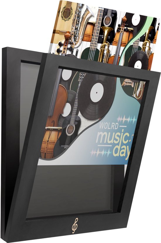 Lost In Music Vinyl Wissellijst - LP Lijst voor aan de Muur - LP Houder - Zwart - Inclusief Bevestigingsmateriaal