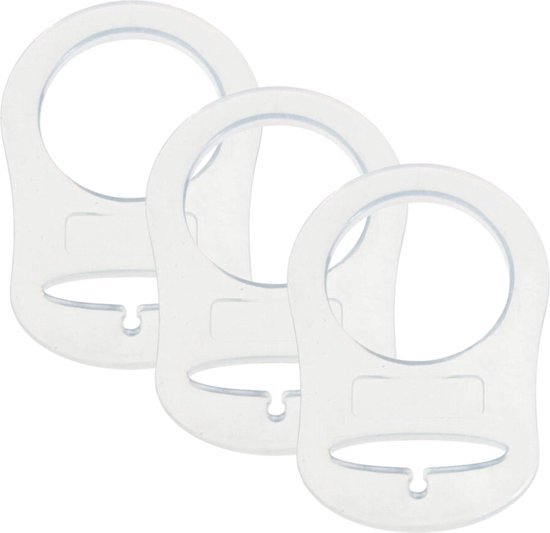 Louka - Mam siliconen fopspeen ring transparant - Ring mam speen - transparant - 3 STUKS - speenkoord van Louka