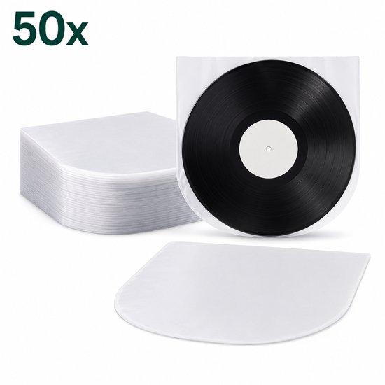 LP Binnenhoezen - 12 Inch Vinyl Hoezen - Antistatisch HDPE - 50 Stuks - 40 Micron - Bescherming tegen Stof en Krassen