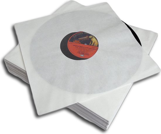 LP binnenhoezen DeLuxe wit met kunststof binnenvoering van Nagaoka