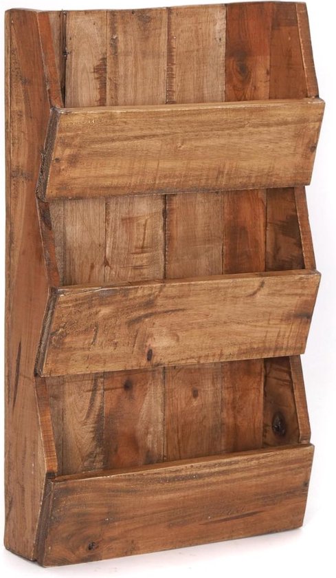 Lp Opbergsysteem - Lp Houder - Lp Koffer - Met Drie Opbergvakken- Hout - 38cm x 11cm x 60cm van Wooden Amsterdam