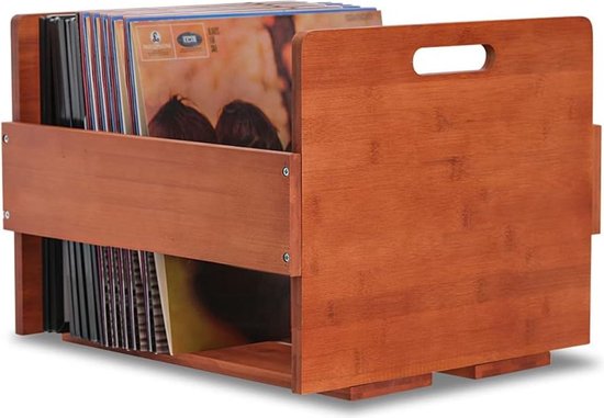 Lp Opbergsysteem - Lp Houder - Lp Koffer - Voor 80 Platen - Bamboo - 41cm x 39cm 31cm van Clayre & Eef