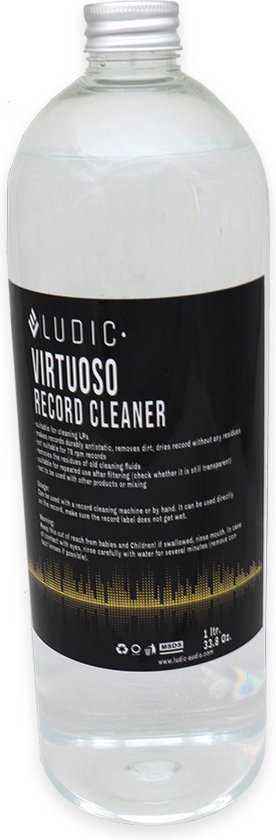 Ludic Virtuoso antistatic Reinigingsvloeistof LP Record cleaner 1 liter (voor knosti etc) Anti-stat platenreiniger platen