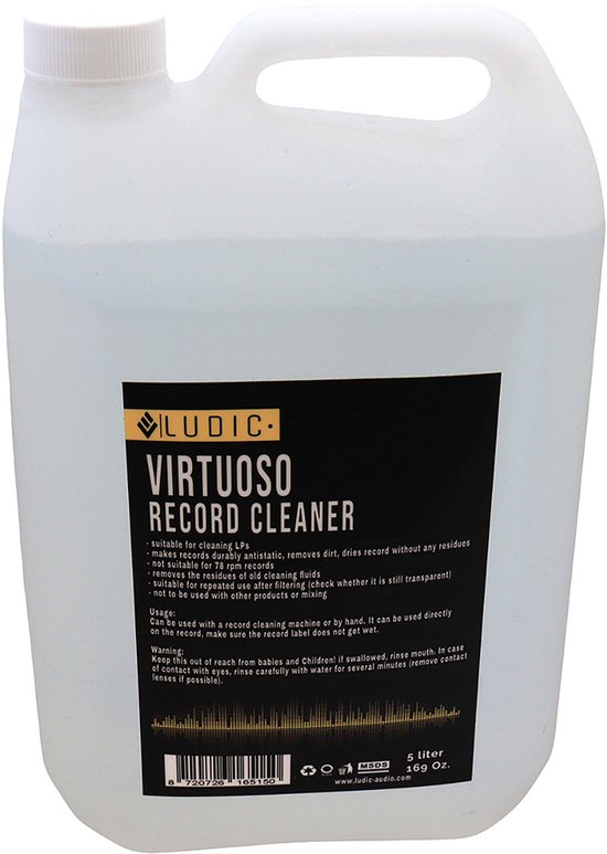 Ludic Virtuoso Vinyl Platenreiniger 5 liter - Record Cleaner - Schoonmaak Vloeistof Platen - Reinigingsvloeistof - Knosti