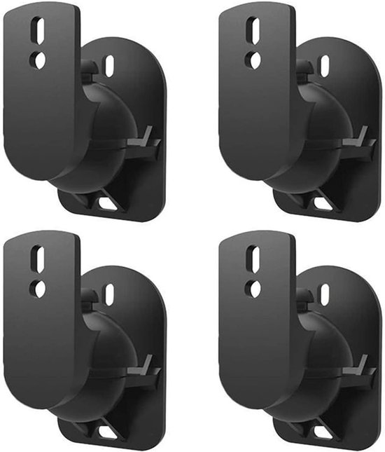 Luidspreker Bevestiging - Muurhouder Set - Home Cinema Geluid - Verstelbare Hoek - 4 Stuks - Zwart van Merkloos