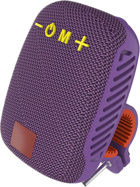 Luidspreker - Bluetooth-luidspreker - Leuningluidspreker - 5×10×7,2 cm - Met standaard - Ingebouwde FM-radio - Draagbare Bluetooth-luidspreker voor fietsen - IPX5 waterdicht - Reis- en buitenluidspreker - Stereo - Paars van Merkloos
