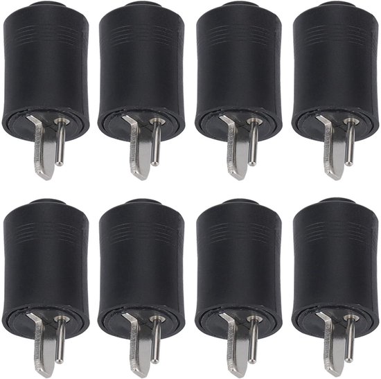 Luidspreker Connectoren - DIN Stekkers - Audio Aansluiten - Zonder Solderen - 8 Stuks - Zwart