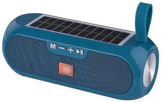 Luidspreker - Draadloze luidspreker op zonne-energie - 19×7×7 cm - Oplaadbaar via USB - Compatibel met smartphones, tablets, pc's, tv's, FM-radio's en TF-kaarten - Geschikt voor thuis, feestjes, kamperen en reizen - Blauwgroen van Merkloos