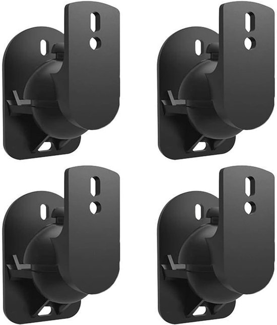 Luidspreker Houders - Muurbeugels Set - Home Cinema - Verstelbare Hoek - 4 Stuks - Zwart