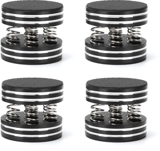 Luidspreker Isolatie Voeten - Speaker Spikes - Trillingen Dempen - Aluminiumlegering Met Rubber - 4.4cm Diameter - Zwart van Merkloos