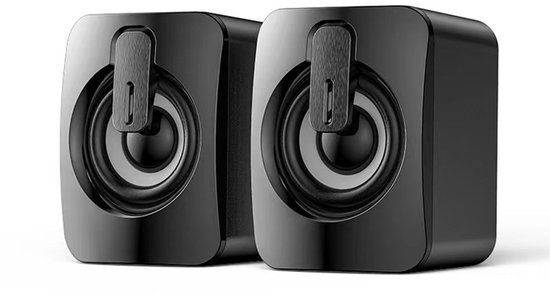 Luidspreker - Luidsprekers voor PC - Plug & Play - 3.5mm Audio Kabel - Zwart van Merkloos