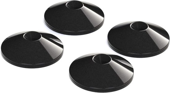 Luidspreker Spike Schoenen - Spikes voor luidsprekers - Audioverbetering - Vloerbescherming - 6 mm hoog - Nikkel Zwart