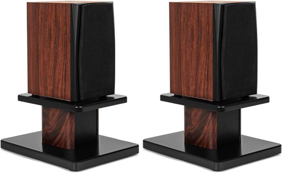 Luidspreker Standaard - Vloerstandaard - Luidspreker Standaard -Zwart en donkerbruin van Merkloos