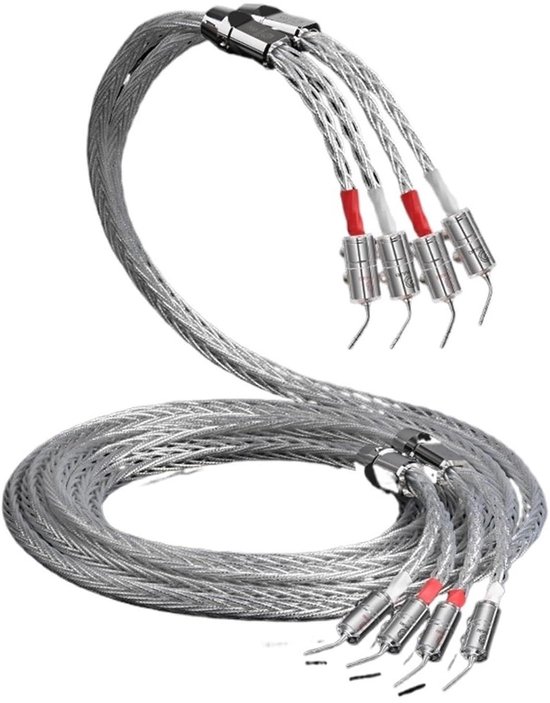 Luidsprekerkabels - HiFi Kabels - Muziek Systeem - Verzilverd OCC - 15 m - Zilver