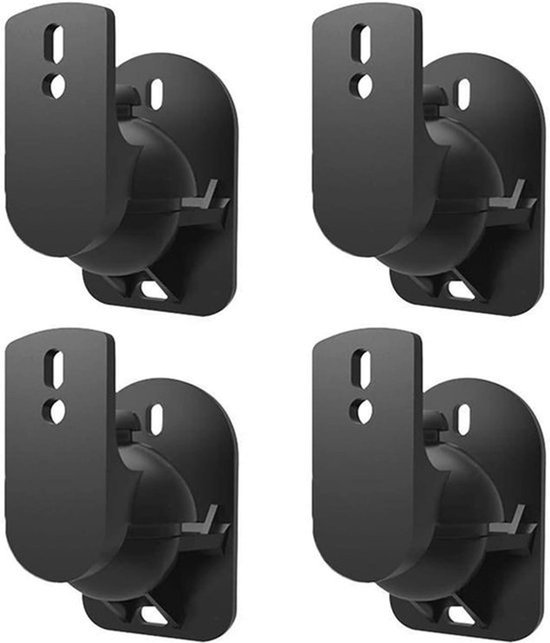 Luidsprekerstandaard - Speaker muurbeugel - Home cinema - Verstelbare hoek - 4 stuks - Zwart