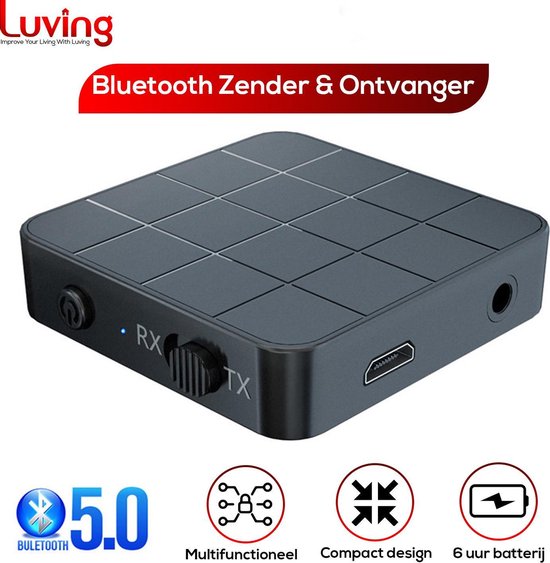 Luving™ - Bluetooth Transmitter & Receiver - Bluetooth Zender - Bluetooth Ontvanger - Audio Receiver - Handsfree Bellen van Luving