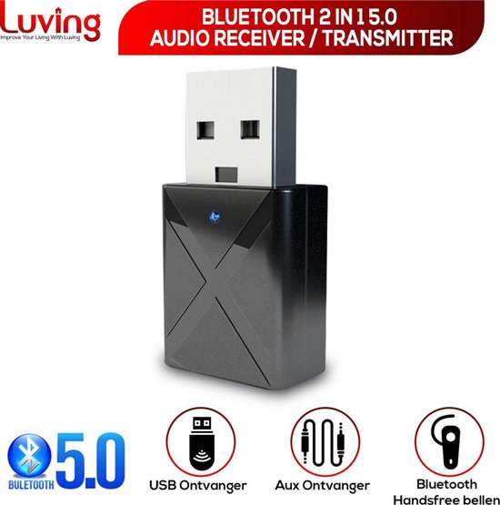 Luving™ - M138 - 2 in 1 USB Bluetooth Zender & Ontvanger - Wireless Transmitter & Receiver - Handsfree Bellen - Audio Adapter van Luving