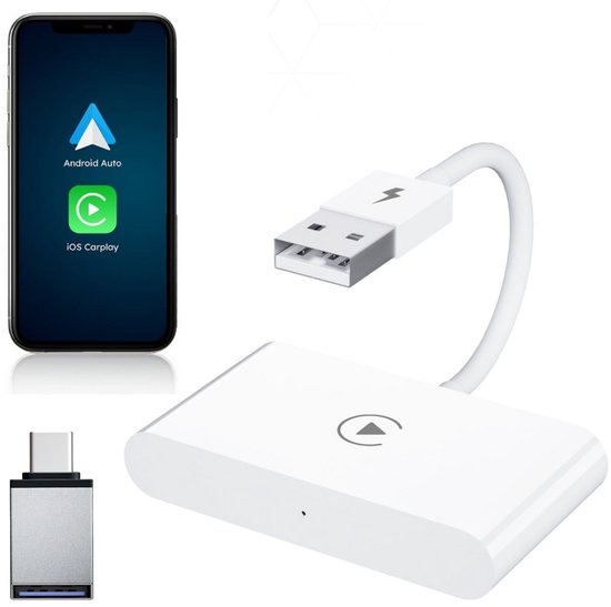 Luxe Carplay Dongle - Draadloos Carplay - Wit - Alleen te gebruiken met ingebouwde Apple CarPlay en iPhone - Nieuwste versie Carplay van Luxe Auto Zone