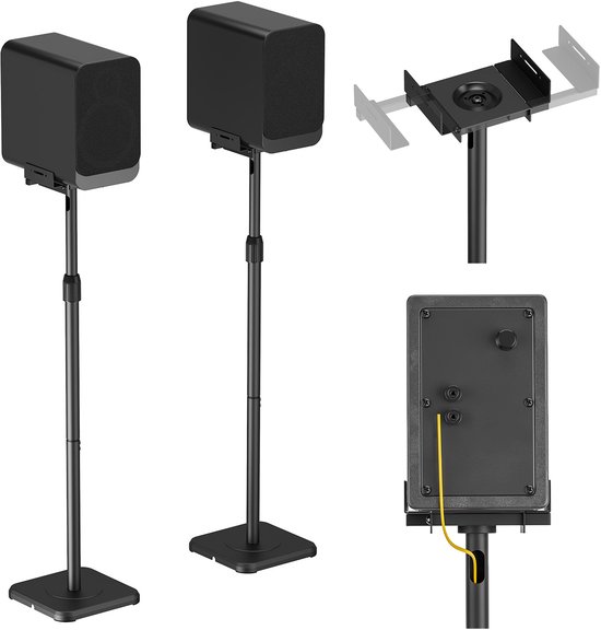 Maclean - Speaker stands - Verstelbare, draaibare luidsprekerstandaard, 2 stuks - +10°~-10°, max. 5 kg, MC-916