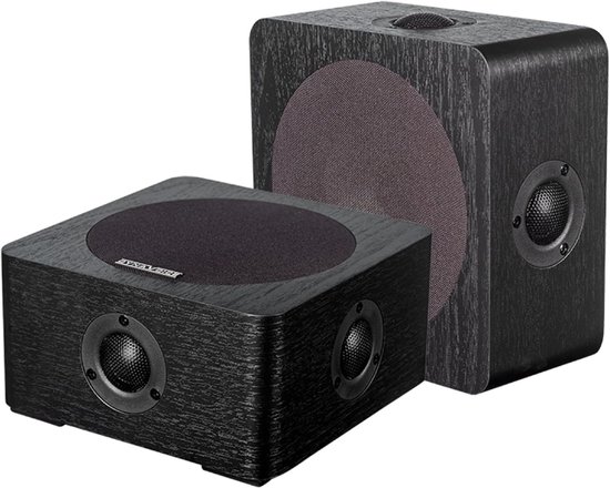 Magic Around-5 Black - Surround Speakers for Home Cinema (Pair) - Quadripolar Design 4 Tweeters + 5.25" Woofer - ShopVlot