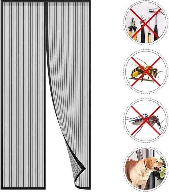 Magnetische Deurhor - 2 stuks 210cm x 50 cm - Insecten hor - Vliegengordijn - Deurhor - Vliegengordijn Transparant - Hor gordijnen - Hor gordijn - Hor gordijn magnetisch - Vliegengordijn Magnetisch - Vliegengordijnen van Keeps Bugs Out