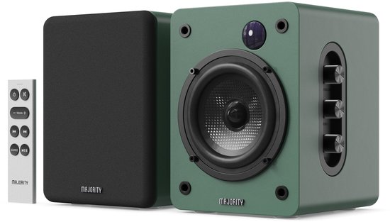Majority D50X Bookshelf Speakers - Bluetooth - 60 W - Ingebouwde Versterker - Groen van Merkloos