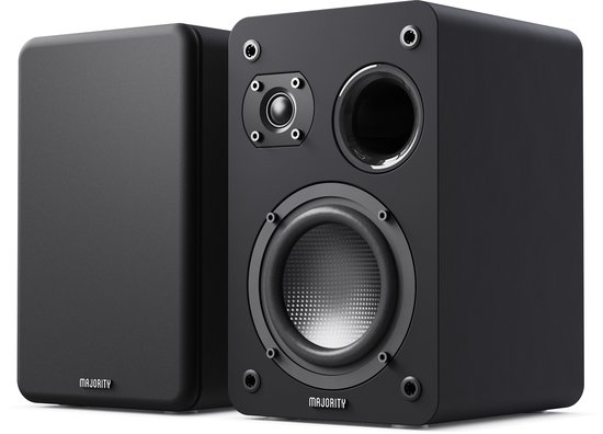 Majority D70X Passive Bookshelf Speakers - 60W RMS - Stereo - Ingebouwde Woofer en Tweeter - Zwart