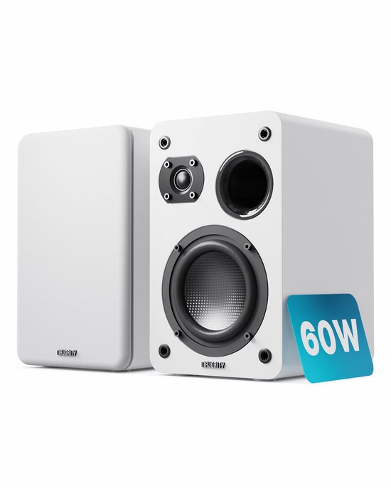 Majority D70X Passive Bookshelf Speakers - Stereo - 60 W RMS - Ingebouwde Woofer - Wit van Merkloos
