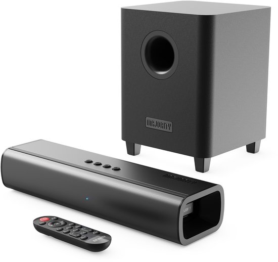 Majority Naga 40 Plus Soundbar - Bluetooth - Subwoofer - HDMI ARC - Zwart van Merkloos