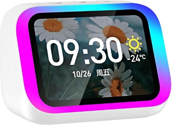 MakkelijkMooi Smart Speaker Wekker - Wekkerradio met VA - Bluetooth Speaker - Digitale Wekker - 5.4 Speaker Hi-Fi stereogeluid van Merkloos