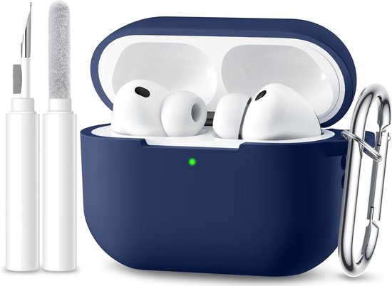 Maledan voor AirPods Pro 3 Case (2025) - Zachte Siliconen Beschermende Schokbestendige Waterdichte Cover Compatibel met Apple AirPods Pro 3e Generatie Hoesje met Schoonmaakset & Sleutelhanger [LED