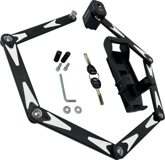 Maxx-Locks Vouwslot - ART 2 Keurmerk - Fietsslot van Gehard Staal - Slot voor Electrische Fietsen en Fatbike - Met Houder - 95 cm van Maxx