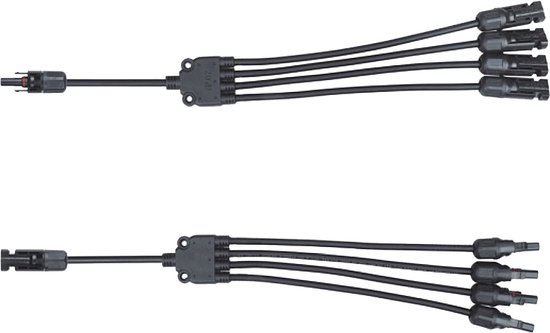MC4 Y Splitter - Voor zonnepanelen - Set 1x FFFF-M + 1x MMMM-F van MC