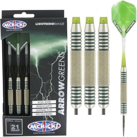 McKicks Arrow Greens Silver 21 gram - Dartpijlen - 21 Gram van McKicks