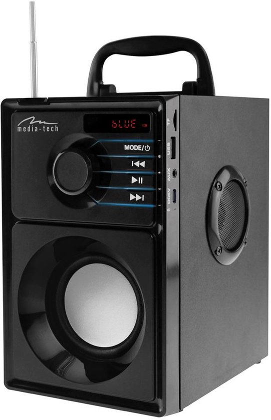 Media-Tech draadloze luidspreker, Bluetooth 5.1, FM-radio, AUX, RMS 15W, MT3179 van Media-Tech