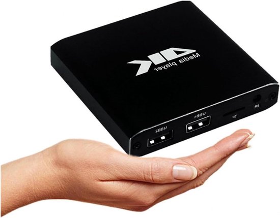 Mediaspeler - Advertentiespeler - Automatische weergave - Ondersteunt 4K HD - 1080P - Zwart
