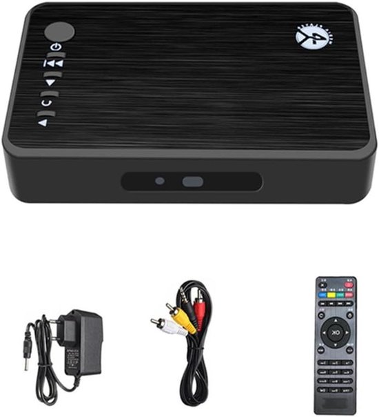Mediaspeler Box - Digitale Speler - Films Kijken - 4K Ultra HD - 14 x 13 x 9 cm - Zwart