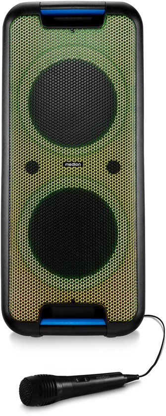MEDION PX-1 Plus Partybox (accu, met microfoon, draagbare Bluetooth-luidspreker, muziekbox, lichteffecten, karaoke, 2 microfooningangen, AUX, USB) van Merkloos