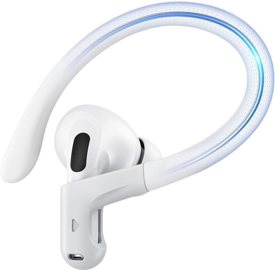 Memory Titanium Alloy Oorhaken voor AirPods Pro 2, AirPods Pro, AirPods 3e [Toegevoegd Anti-Lost Lanyard], Anti-Slip Sport Accessoires Oorhaken, Comfortabele pasvorm (wit)