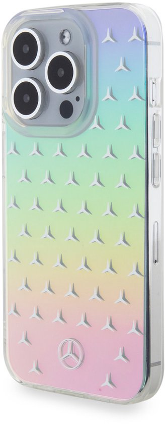 Mercedes-Benz Back cover - iPhone 15 Pro - Transparent - Iridescent met Stars Pattern van Mercedes-Benz