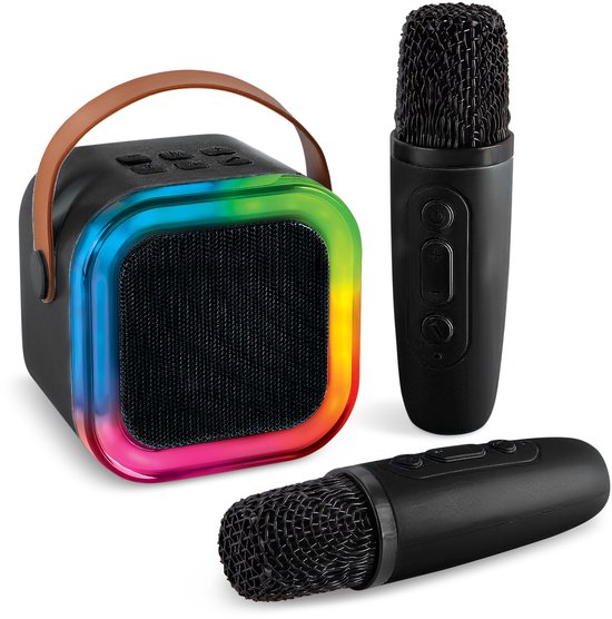 MESA Musthaves - Karaoke Box - 2 Draadloze Microfoons - RGB Verlichting - Bluetooth Speaker