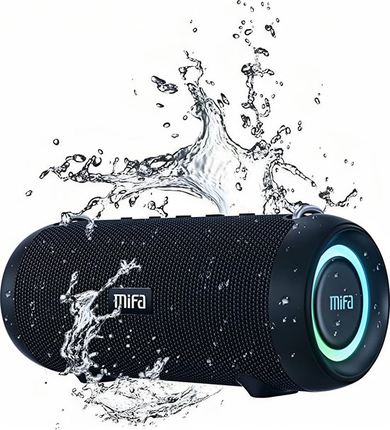 Mifa A90 - Bluetooth Speaker - Krachtig Stereo geluid - 60 Watt - Diepe Bass - Waterdicht - Draagbaar - 24u afspeeltijd - Bluetooth 5.0 - Draadloos – Zwart van Mifa
