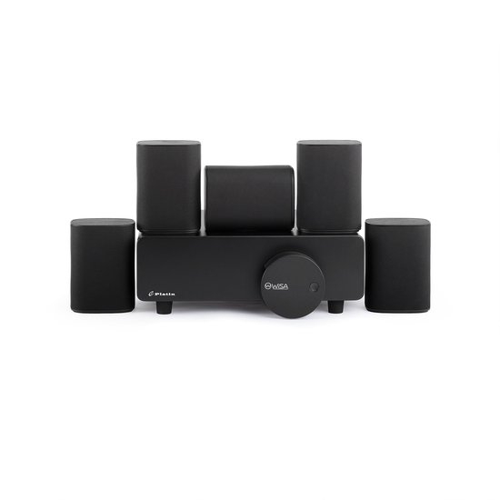 Milan 5.1 Draadloos Home Cinema Systeem - WiSA Technologie - Ultra-Lage Latentie - Compact Surround Sound Set - Zwart van Merkloos