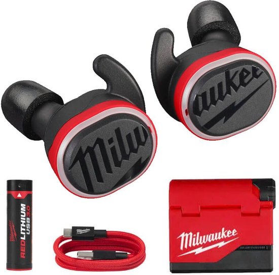 Milwaukee L4 RLEPB-301 Gehoorbescherming met Bluetooth® - inear koptelefoon Milwaukee oortjes met gehoorbescherming 4933478750 van Milwaukee
