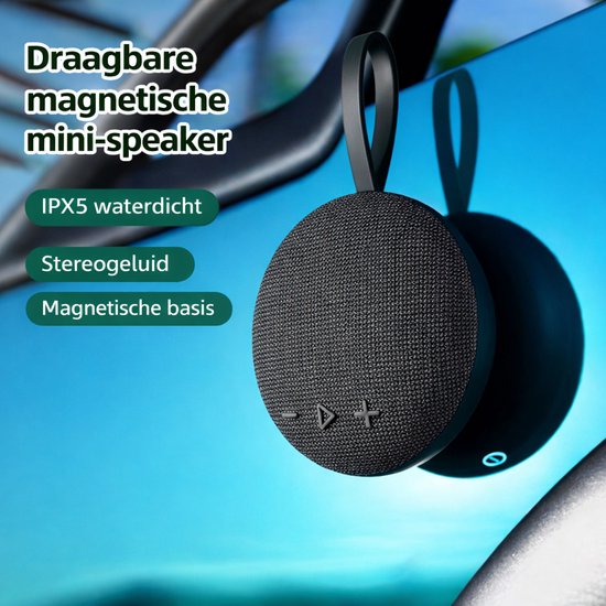 Mini Bluetooth Speaker Draadloos – Portable Waterproof IPX5 Speaker – 6W Stereo Geluid – Bluetooth 5.3 – Magnetische Muziek Box – TF Kaart MP3 – Compacte Speaker voor Smartphone, Laptop en Tablet-Zwart van Merkloos