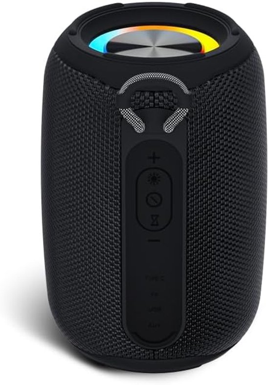 Mini Bluetooth Speaker - Waterdichte RGB Lichtshow Speaker - Compatibel met PC, Laptop en Smartphone - Draagbare Buitenspeaker - Feest- en Gaming Speaker - Voor Jongeren en Buitengebruik - RGB Speaker - Zwart - 1 Stuk van Merkloos